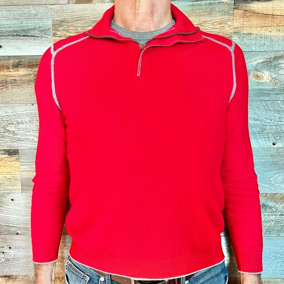 SALE TODAY✨Men’s 100% Tommy Bahama Merino Wool Half Zip🐑 - Picture 1 of 14